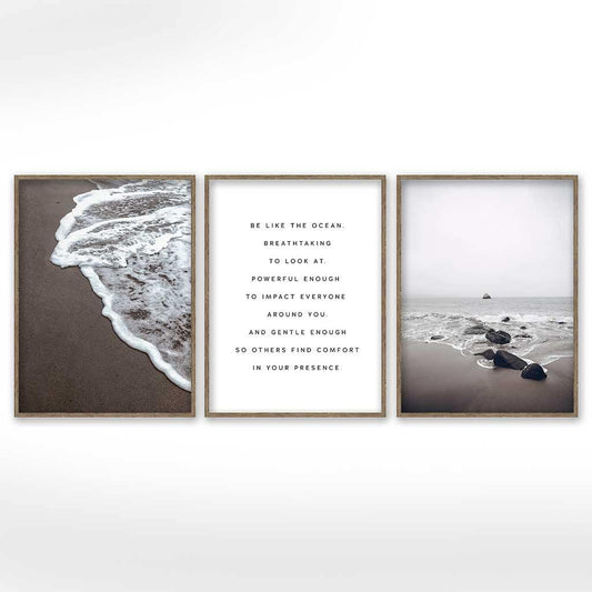 3-teiliges Premium strand Poster Set "Meer & Strand" - Reframed Poster Sets
