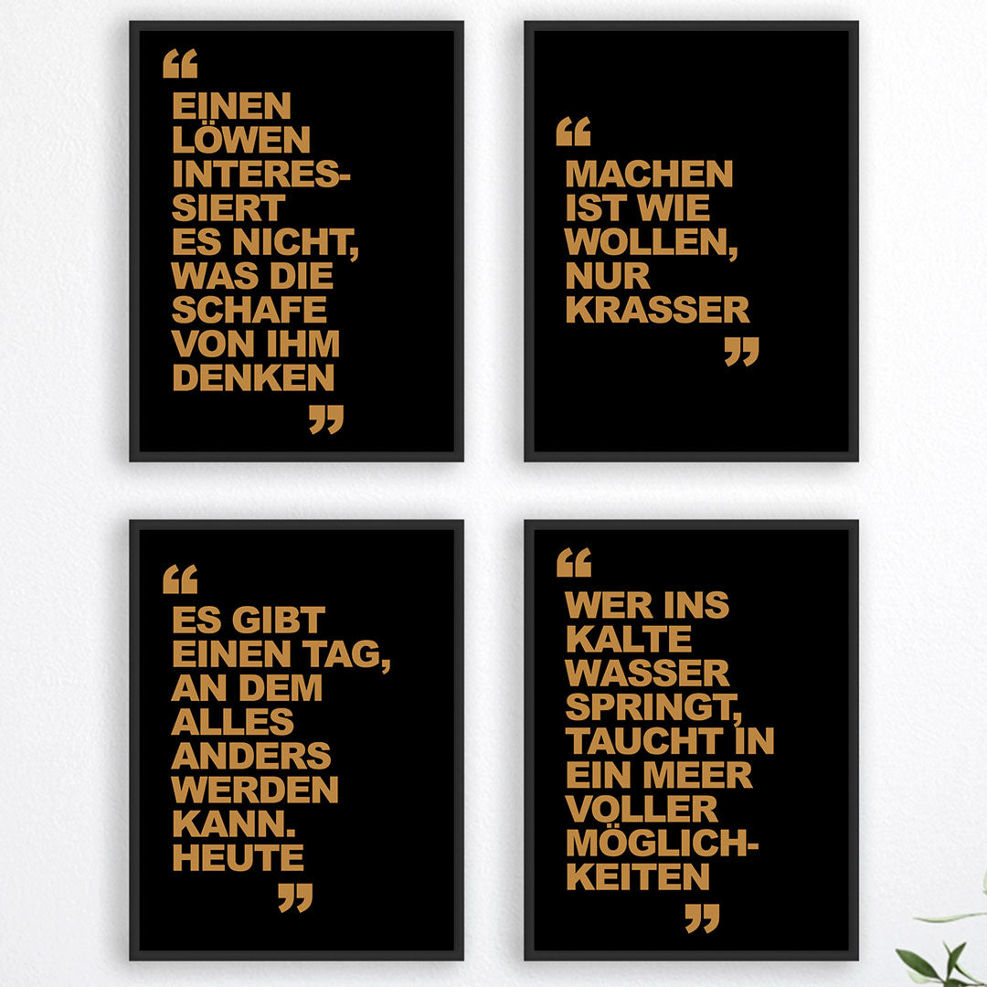 Sprüche Poster Set Business Motivation SuperSet 1 golden yellow – Reframed  Poster Sets | Poster