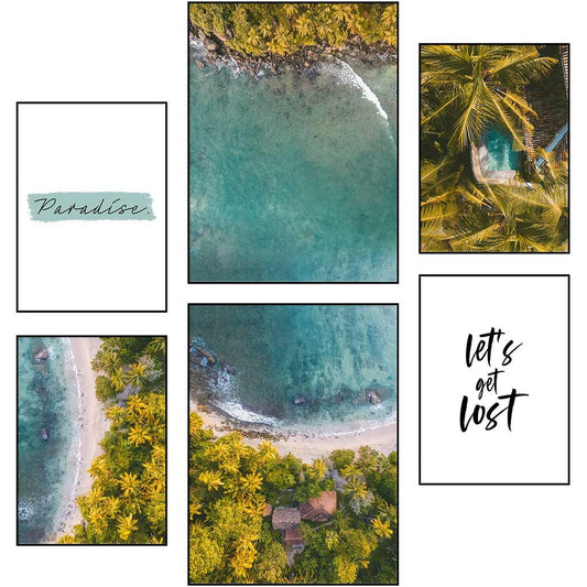 6-teiliges Premium Poster Set "Paradise Beach" - Reframed Poster Sets