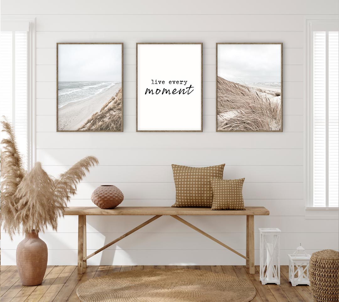 3-teiliges Premium Poster Set "Strand & Meer" - Reframed Poster Sets