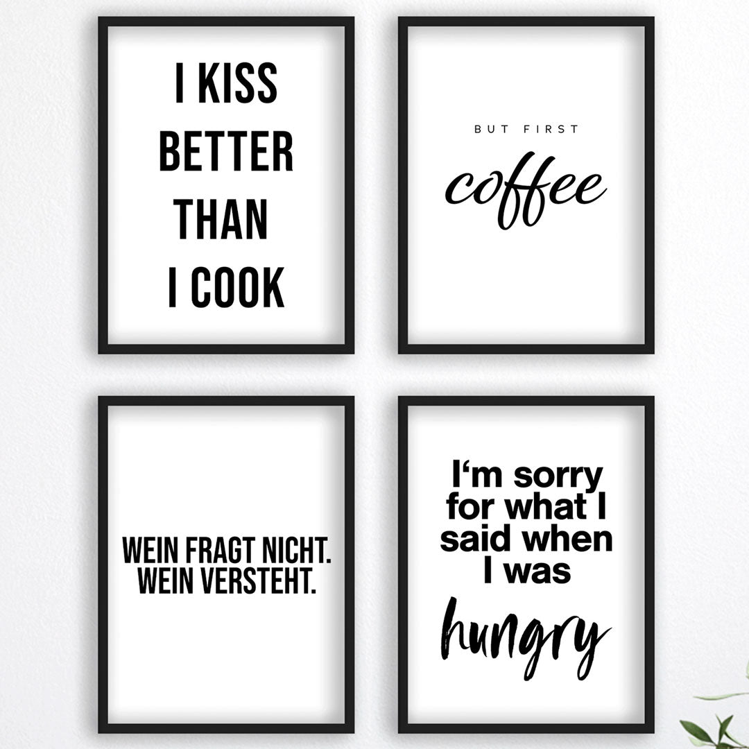 Sprüche für die Küche 2 - Küchen Poster Set - Reframed Poster Sets