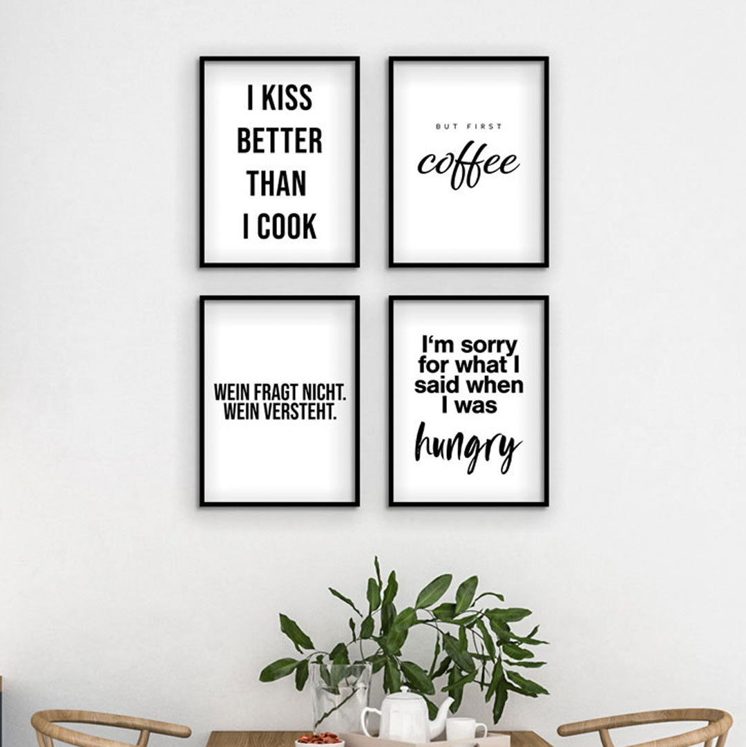 Sprüche für die Küche 2 - Küchen Poster Set - Reframed Poster Sets