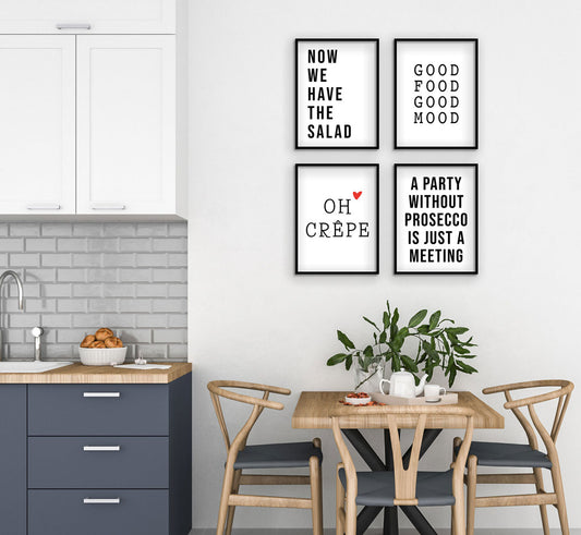 Sprüche für die Küche 4 - Küchen Poster Set - Reframed Poster Sets
