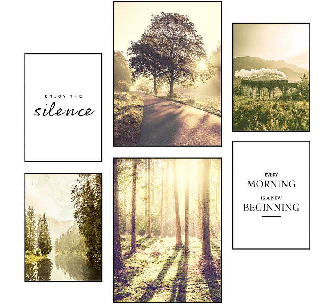 6-teiliges Premium Wald Natur Poster Set - Reframed Poster Sets