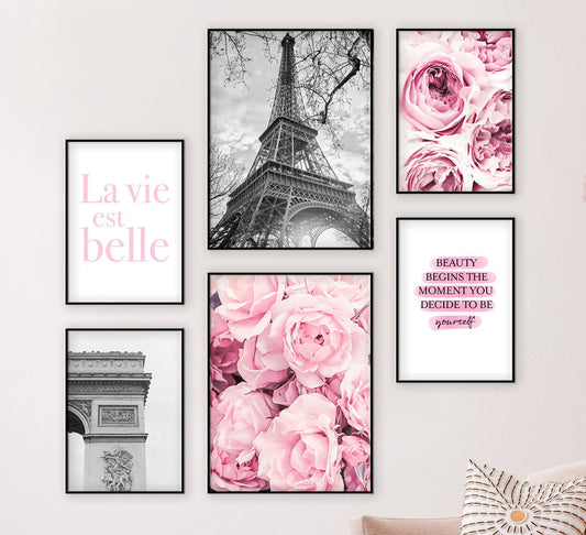 Paris Fashion Beauty Rosen Coco Poster Set - Reframed Poster Sets